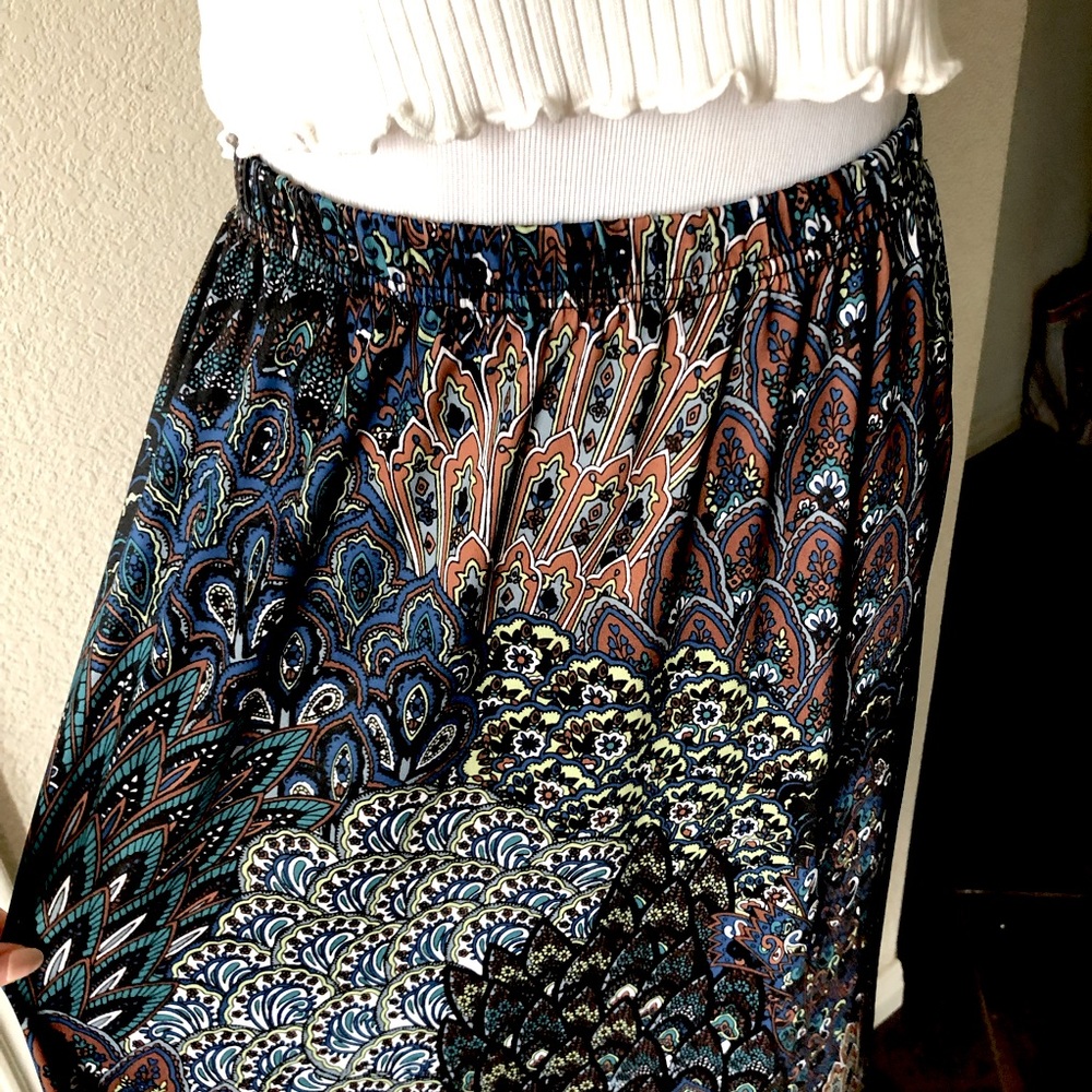 Vintage Midi Cottage Core Miss Ashley Pull on Skirt Size XL Tiered - Picture 9 of 12